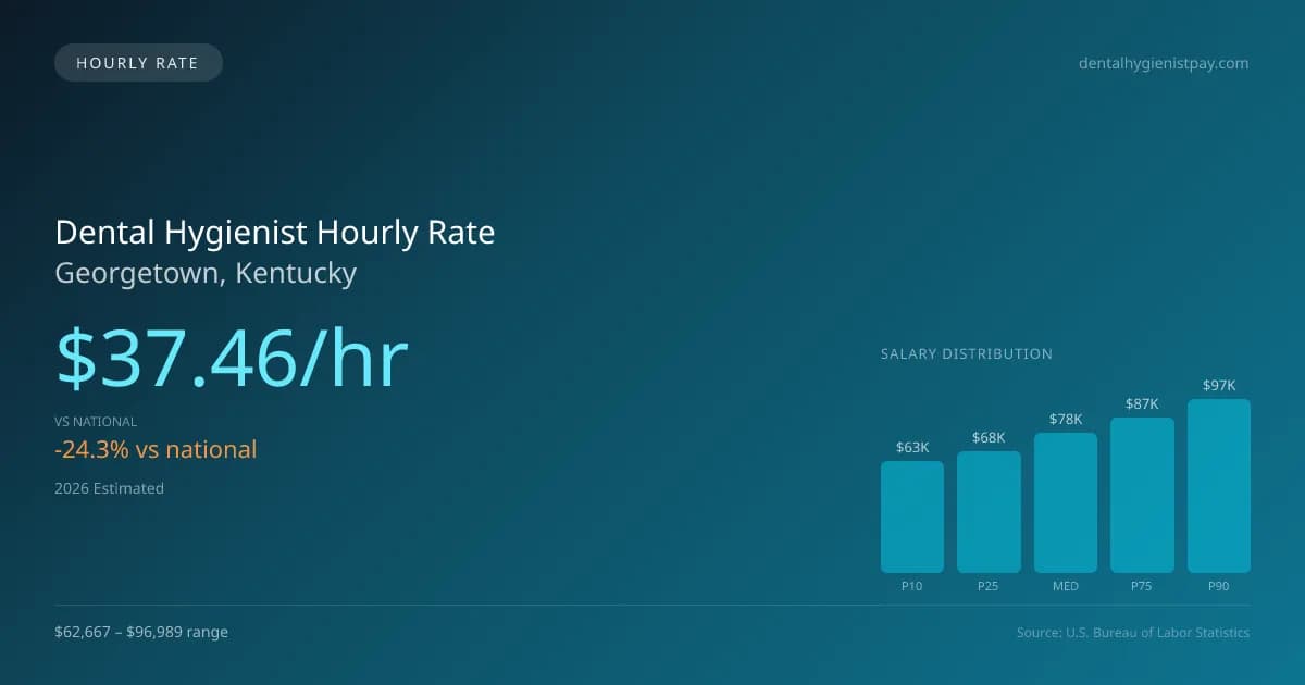 Dental Hygienist Hourly Rate in Georgetown, KY — 2026 est., based on 2025 BLS