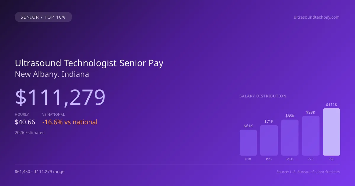 Ultrasound Technologist Senior Salary in New Albany, IN — 2026 est., based on 2025 BLS